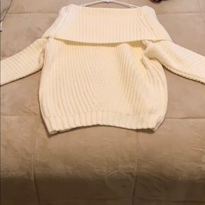 White off the shoulder sweater!